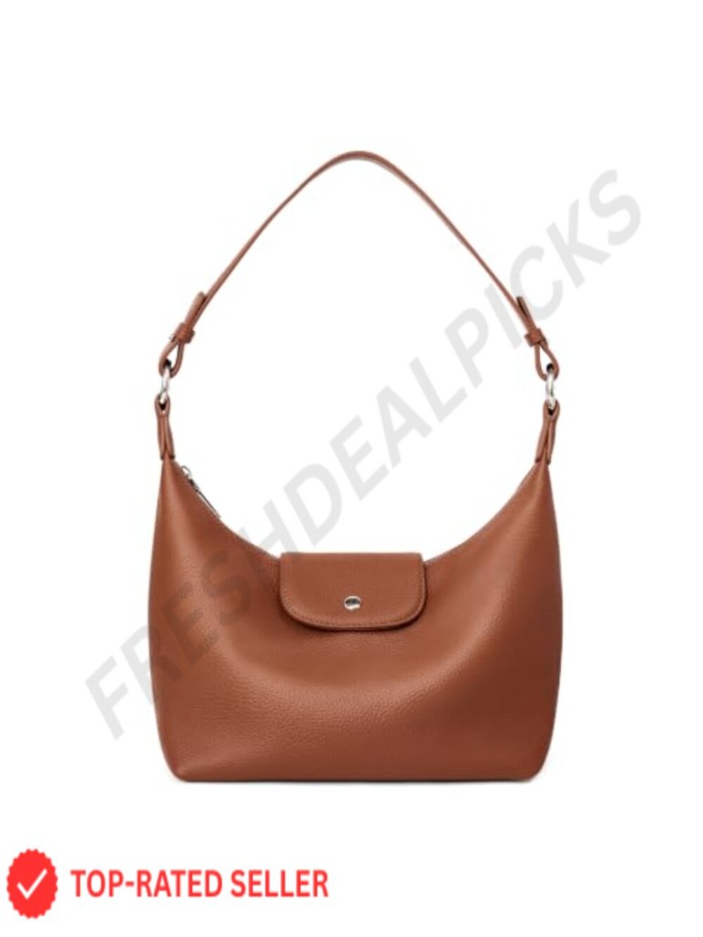 Genuine Pebbled Leather Hobo Shoulder Crossbody Bag Convertible Straps